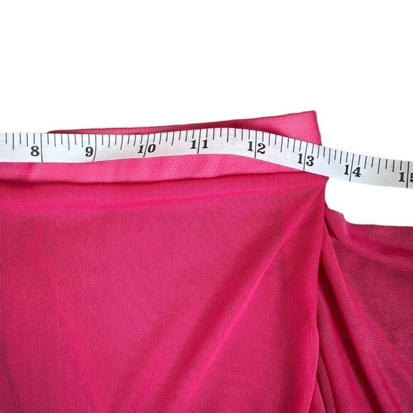 Fashion Nova Mesh Flounce Sunshine See Through Cover Up Pants in Fuchsia L NWT - Picture 8 of 13